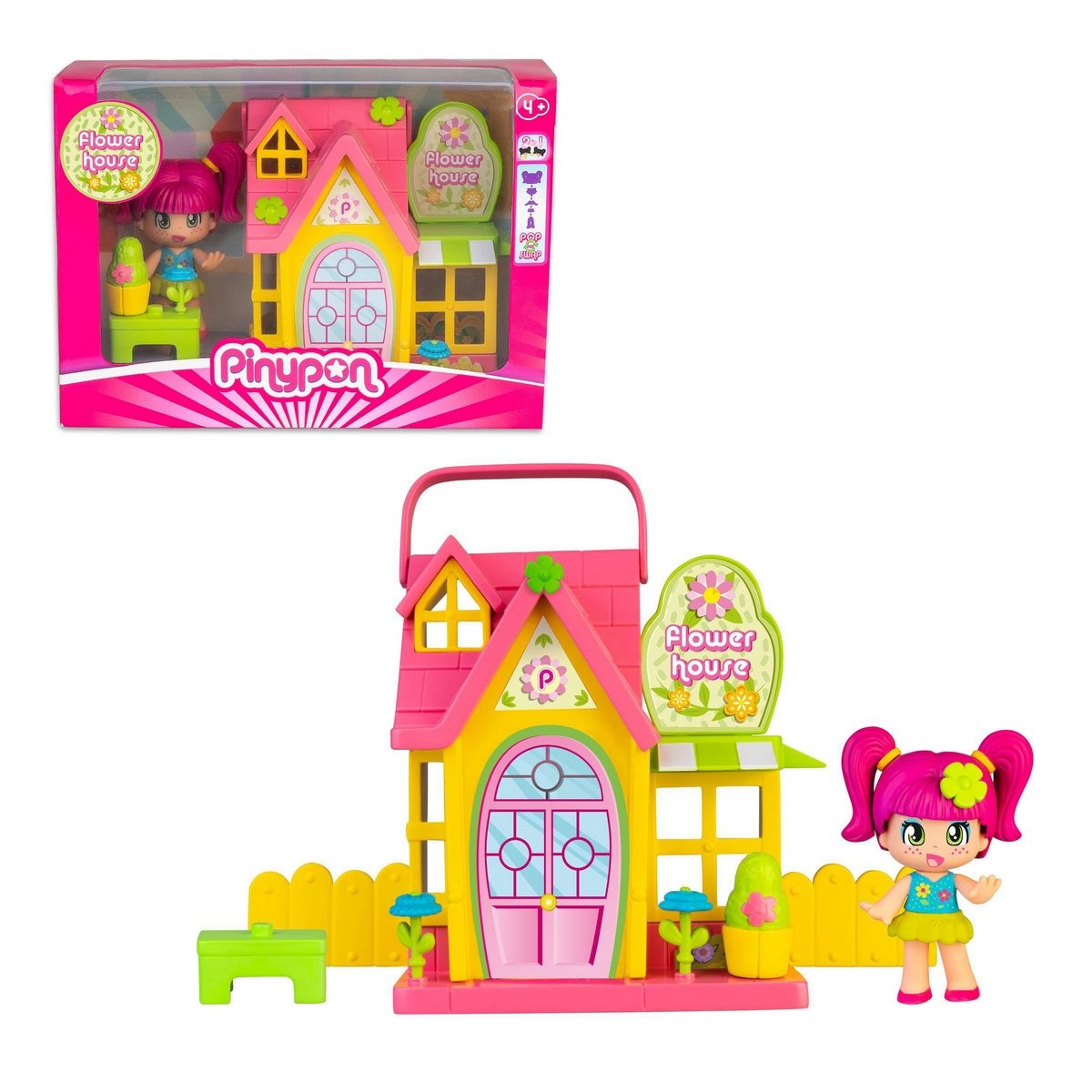 Casita Con Muñeca Y Accesorios Pinypon - Casita Rosada